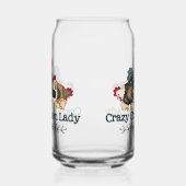 Grappige gekke kip dame boerderij blikvorm glas (Links)