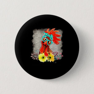 Grappige Gekke Kip Dames Woord Kunst Ronde Button 5,7 Cm