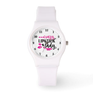 Grappige gekke lippenstift dame horloge