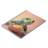 Grappige gekko eten spaghetti notitieboek (Linkerzijde)
