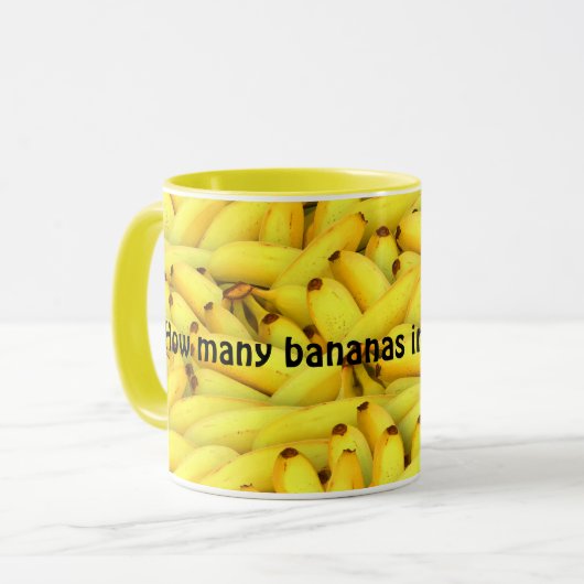 Grappige gele bananen patroon koffie mok (Voorkant links)