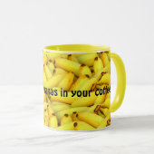 Grappige gele bananen patroon koffie mok (Voorkant rechts)