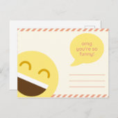 Grappige Gele Emoji Brief Briefkaart (Voorkant / Achterkant)