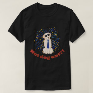 Grappige Gele Lab-Vuurwerk-Zonnebril Grafische T-s T-shirt