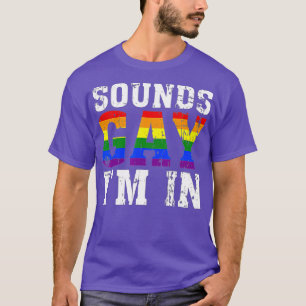 grappige geluiden laten me binnen met regenboogvl t-shirt