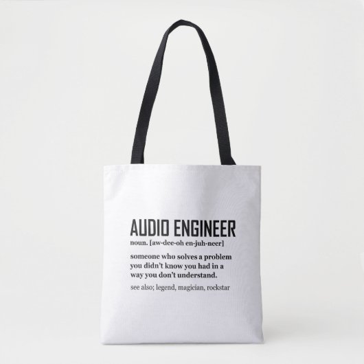 Grappige Geluidstechnicus Audio Engineering Defini Draagtas (Voorkant)