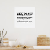 Grappige Geluidstechnicus Audio Engineering Defini Poster (Keuken)
