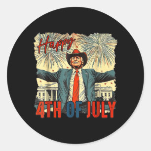 Grappige gelukkige 4 juli Onafhankelijkheidsdag Ronde Sticker