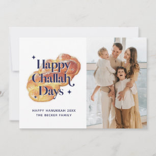 Grappige Gelukkige Challah Dagen Hanukkah Familie  Feestdagenkaart