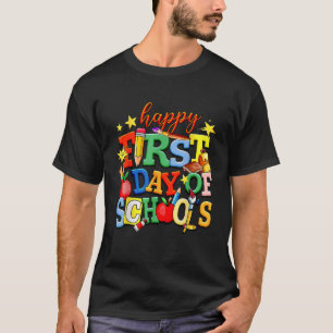 Grappige Gelukkige Eerste Dag van School Welkom Te T-shirt