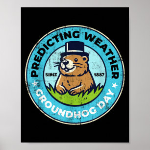 Grappige Gelukkige Groundhog Dag 2 Februari Phils Poster