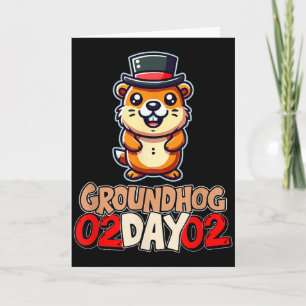 Grappige Gelukkige Groundhog Day 2 Februari Phils Kaart