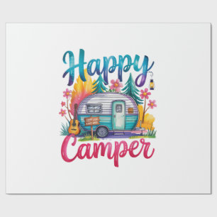 Grappige Gelukkige Kampeerder Kampeer Kleding Aanh Cadeaupapier