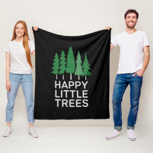 Grappige Gelukkige Kleine Bomen Cadeaus Kamperen Fleece Deken