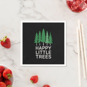 Grappige Gelukkige Kleine Bomen Cadeaus Kamperen  Servet