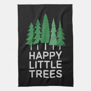 Grappige Gelukkige Kleine Bomen Cadeaus Kamperen  Theedoek