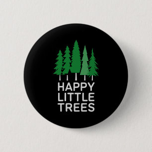 Grappige Gelukkige Kleine Bomen Camng  Ronde Button 5,7 Cm