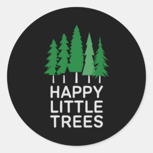 Grappige Gelukkige Kleine Bomen Camng Ronde Sticker