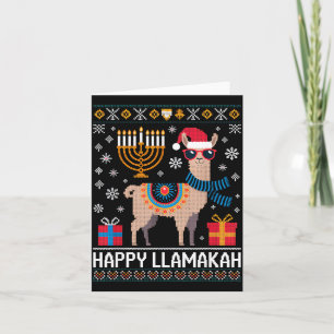 Grappige Gelukkige Llamakah Lama Met Menorah  Kaart