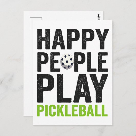 Grappige gelukkige mensen spelen Pickleball Dink S Briefkaart (Voorkant / Achterkant)