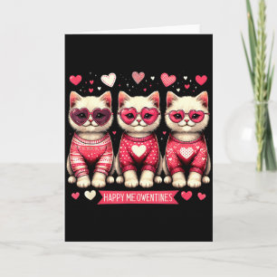 Grappige Gelukkige Meowentines Schattige Valentijn Kaart
