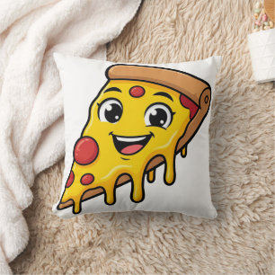 Grappige Gelukkige Pizzaslice met Rekkerige Kaas K Kussen