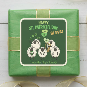 Grappige gelukkige St. Patrick's Dag voor jullie I Vierkante Sticker
