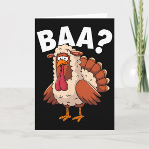 Grappige gelukkige Thanksgiving kalkoen een lam ko Kaart