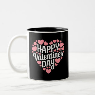 Grappige Gelukkige Valentijnsdag Hart Liefde Valen Tweekleurige Koffiemok