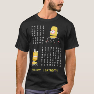 Grappige Gelukkige Verjaardag Binaire Code Program T-shirt