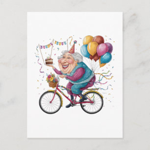 Grappige Gelukkige Verjaardag Oma Cadeau Fietsen O Briefkaart