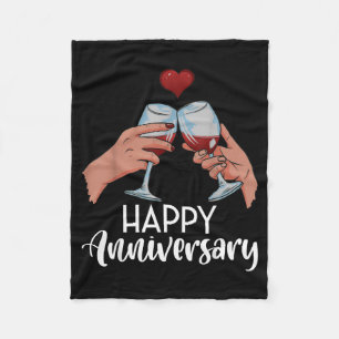Grappige Gelukkige Verjaardag Proost Wijn Valentij Fleece Deken