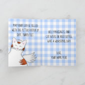 Grappige gelukkige verjaardag voor gekke kattenlie kaart (Binnen)