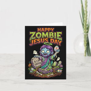 Grappige gelukkige zombie jesus dag paas mannen kaart