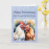 Grappige gelukwensen voor jubileum Cute kippen Kaart (Gele Bloem)