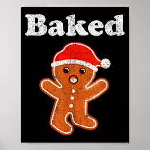 Grappige Gemberkoek Man Gebakken Koek Bakken Volwa Poster