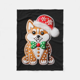 Grappige Gemberkoek Siberische Husky Hond Kerst Vr Fleece Deken