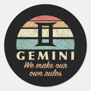 Grappige Gemini Zodiac Regels Ronde Sticker