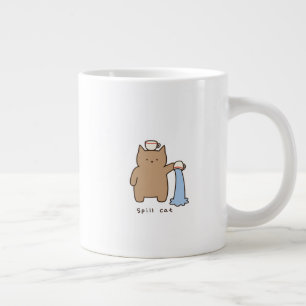 Grappige gemorste kat Kawaii bruine kitty illustra Extra Grote Beker