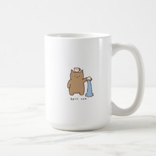 Grappige gemorste kat Kawaii bruine kitty illustra Koffiemok