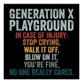 Grappige Generatie X Speeltuin Retro Perfect Poster (Voorkant)
