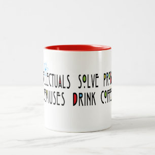 Grappige "Genieën Drinken Koffie" Tweekleurige Koffiemok