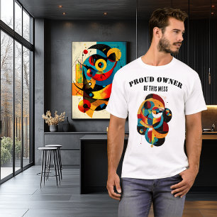 Grappige geometrische kunst, moderne abstracte kun t-shirt