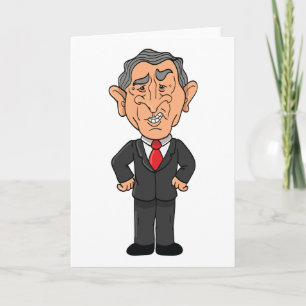 Grappige George W Bush Politieke Caricatuur Kaart