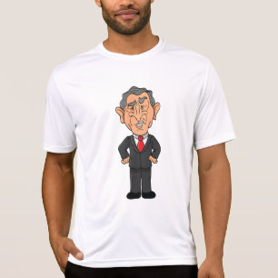 Grappige George W Bush Politieke Caricatuur T-shirt
