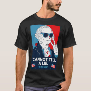 Grappige George Washington 4th van juli kan ik nie T-shirt