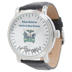 Grappige gepensioneerde buschauffeur naam jumble n horloge