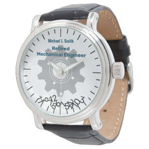 Grappige gepensioneerde ingenieur Jumble nummers p Horloge