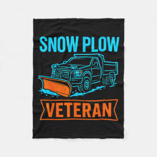 Grappige Gepensioneerde Sneeuwschuiver Veteraan Wi Fleece Deken