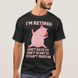 Grappige Gepensioneerde Varkensboer Dansend Varken T-shirt